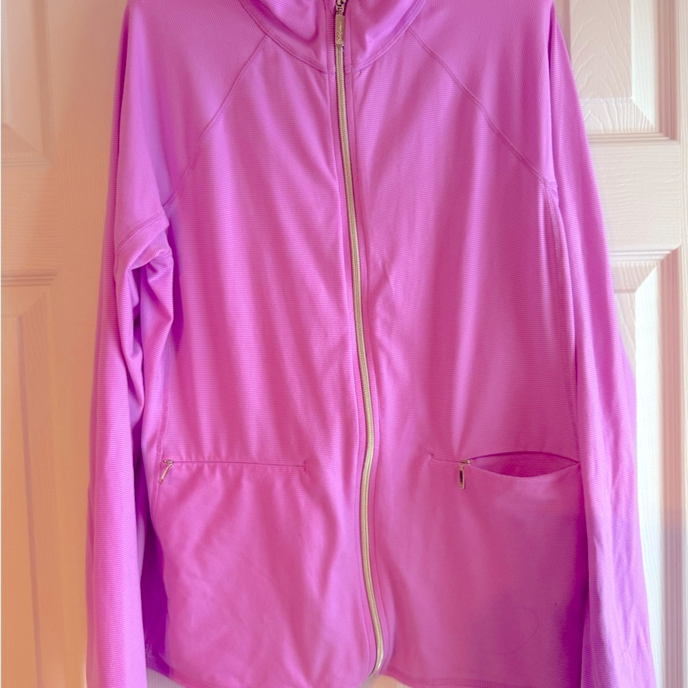 EUC Lilly Pulitzer Size XL Luxletic Kapri  Purple Striped Full-Zip Jacket